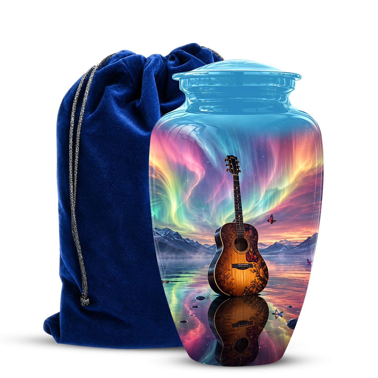 Guitar Aurora Borealis Urn - Classic Memorial Urns For Music Lovers