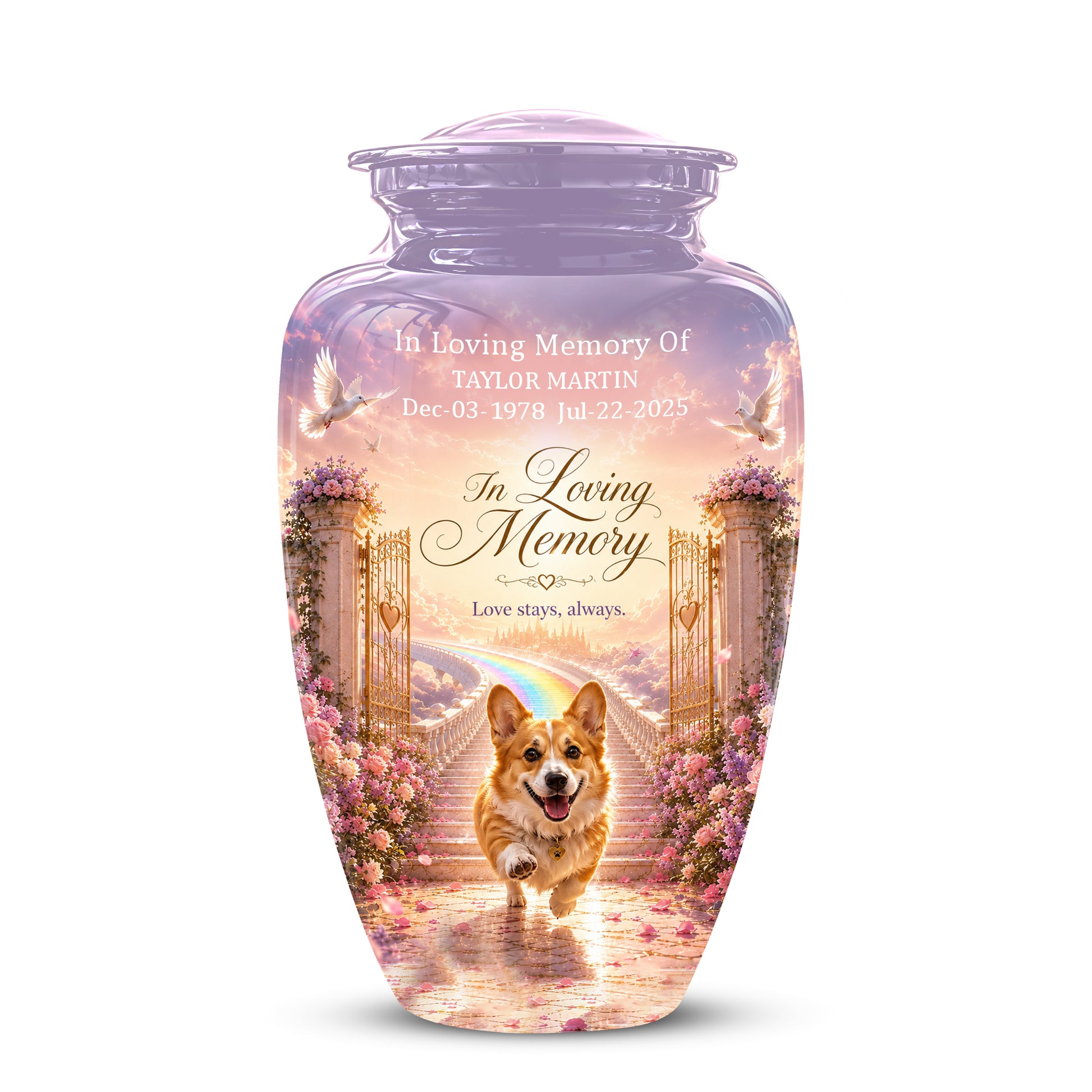 Pet Dog Memorial Urn – Personalized Dog Cremation Urn for Pets Ashes