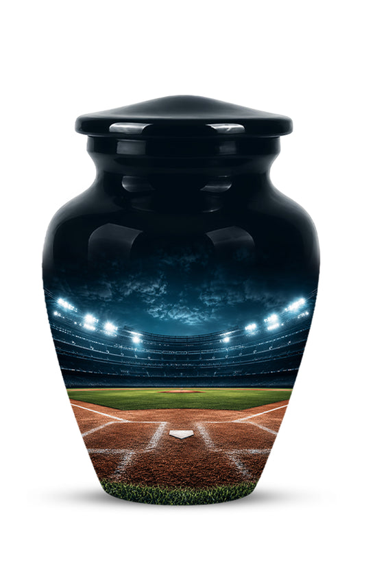 Personalized Baseball Ground Cremation Urn - Aluminium Memorial Urns