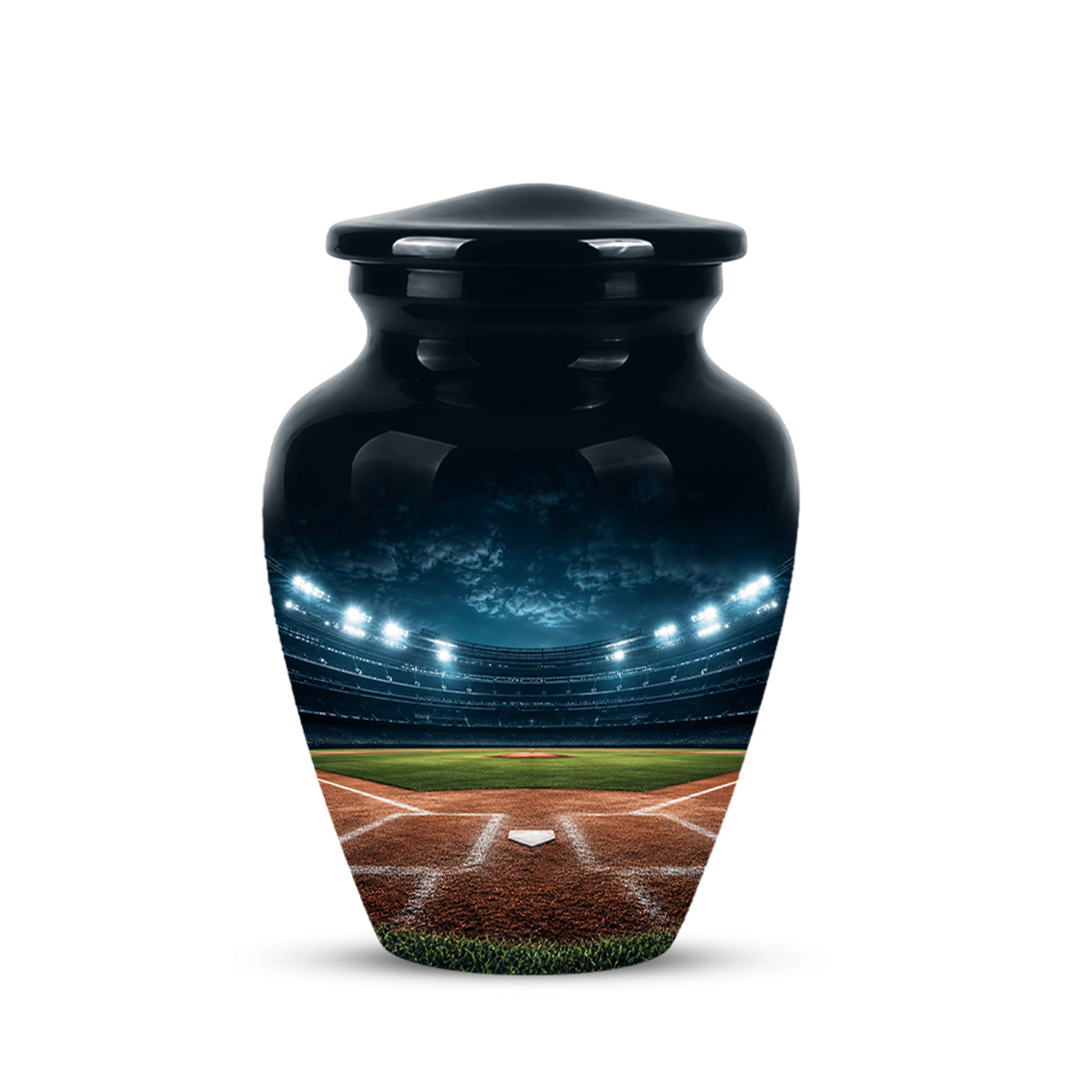 Personalized Baseball Ground Cremation Urn - Aluminium Memorial Urns