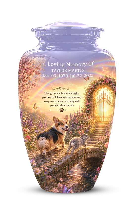 Rainbow Bridge Pet Memorial Urn – Personalized Urn For Dog & Cat