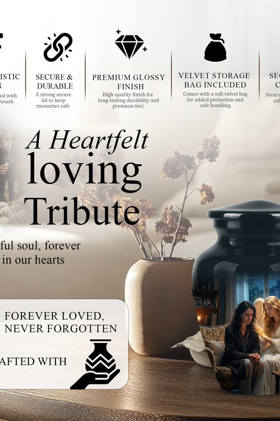 Black Angel Burial Urns - Personalized Memorial Urns For Mother Ashes