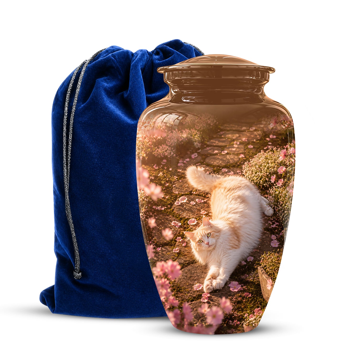 Fluffy Cat Cremation Urn - Custom Burial Memorial Urns On Sale