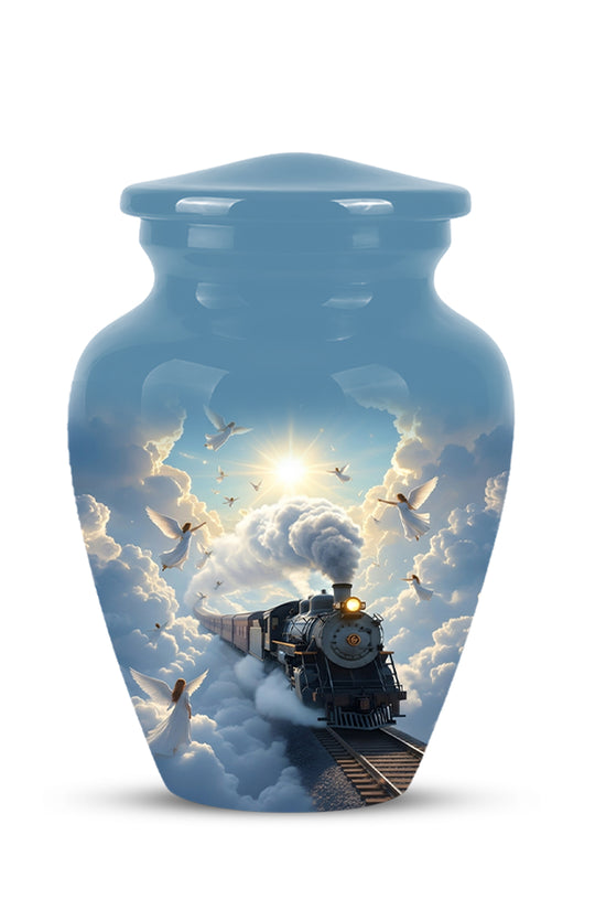 Heavenly Train Cremation Urn – Angel Clouds Memorial Urns For Ashes