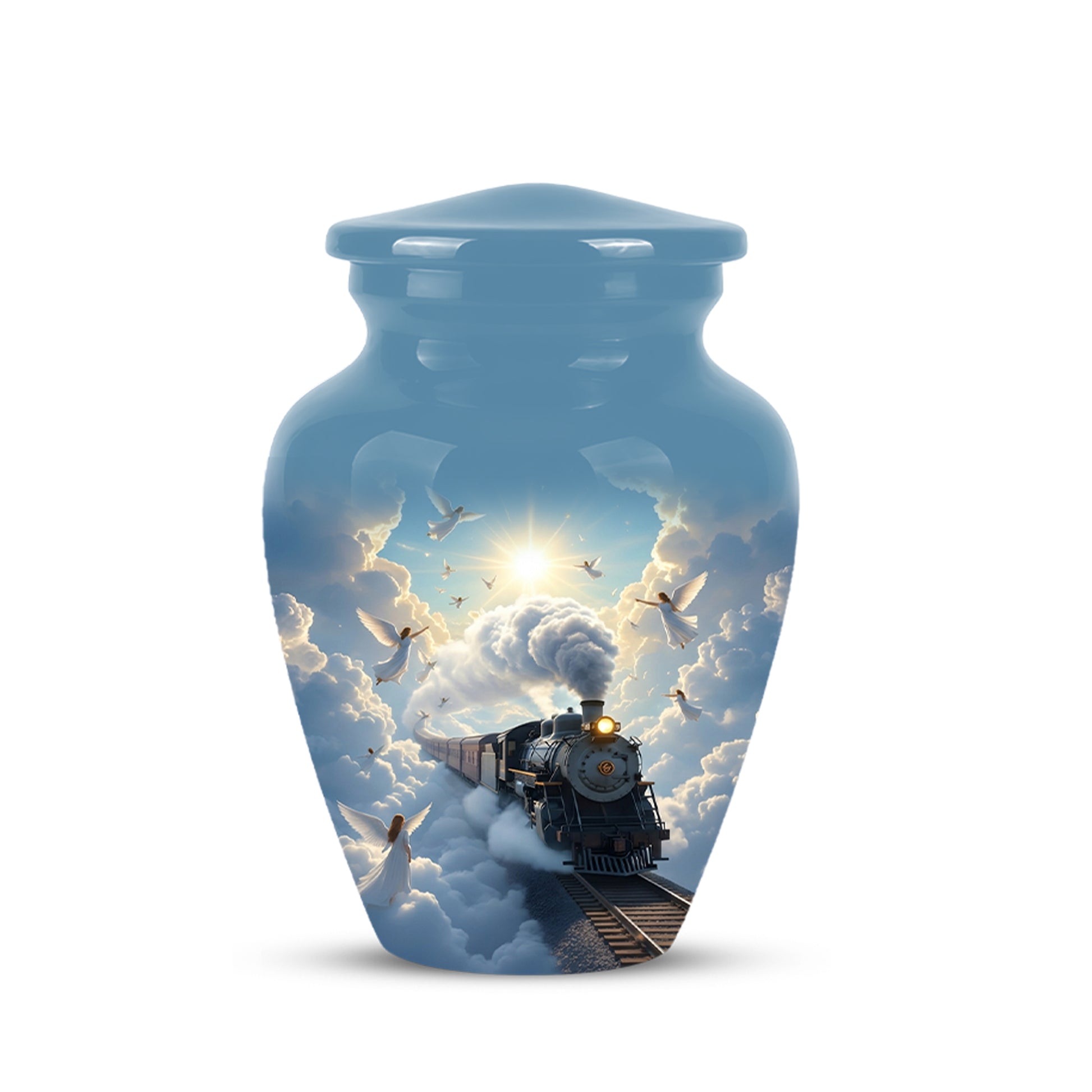 Heavenly Train Cremation Urn – Angel Clouds Memorial Urns For Ashes