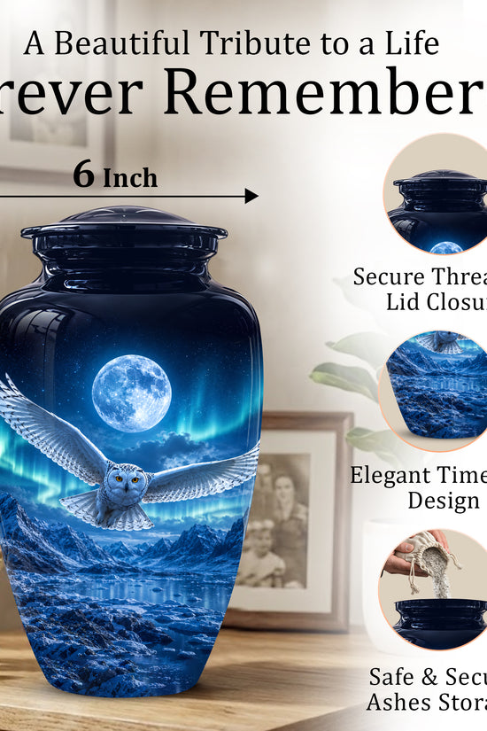 Flying Owl Memorial Urn - Night Owl Cremation Urns For Human Ashes