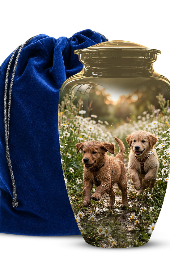 Playful Dog Puppy Urn - Personalized Memorial Urns For Pet Ashes