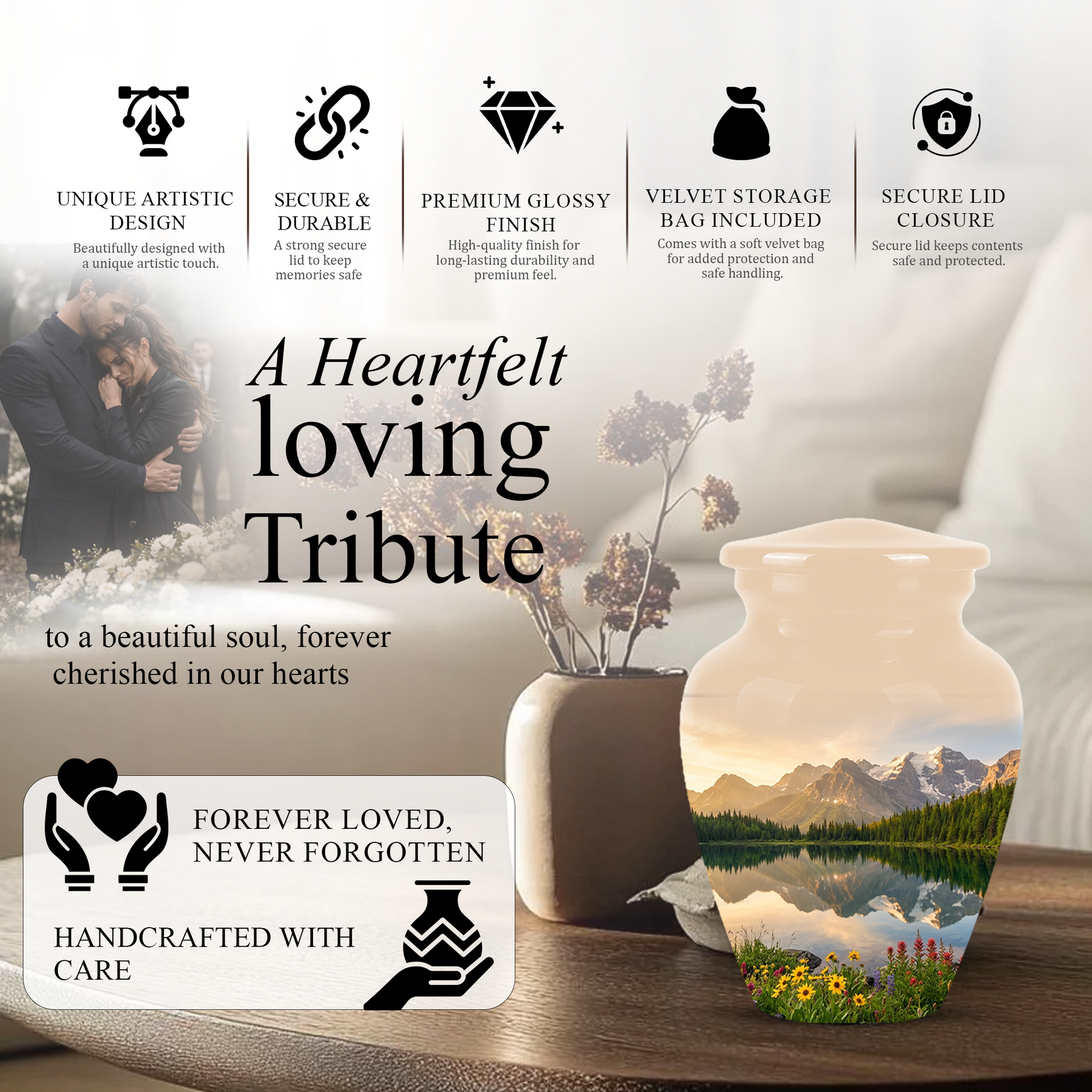 Mountain Cremation Urns For Ashes - Beautiful Funeral Urns For Nature Lovers