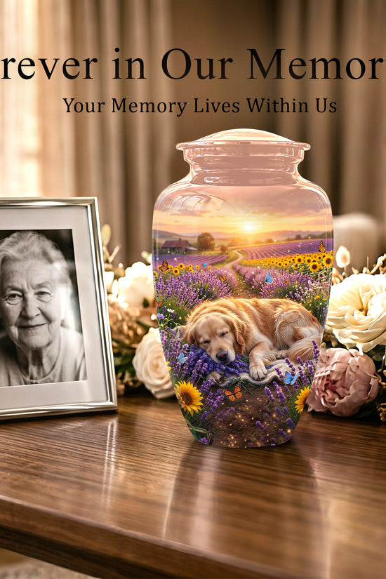Golden Retriever Gog Memorial Urn - Personalized Pet Urns For Ashes