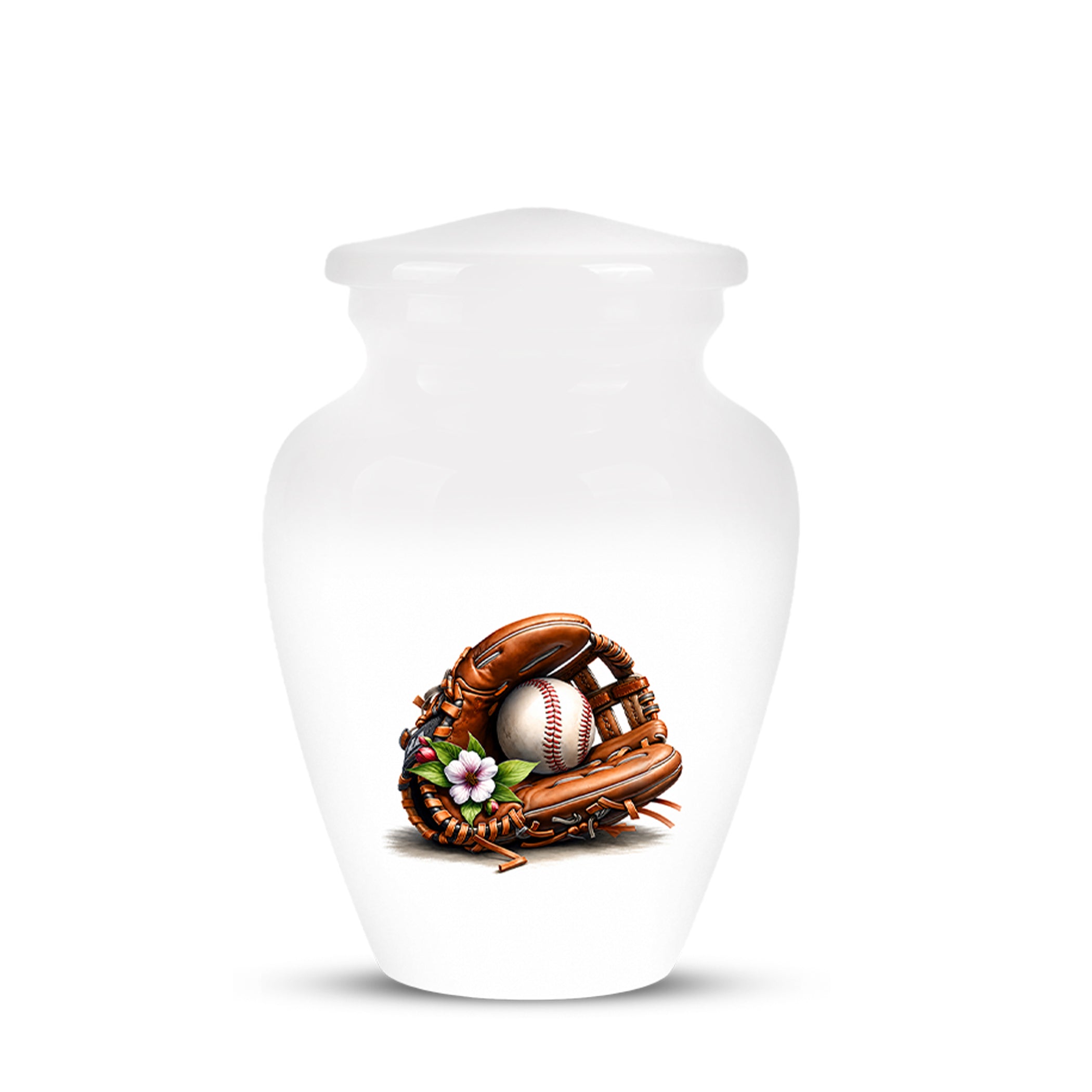 Baseball Gloves  & Ball Cremation Urn - Custom White Funeral  Urns