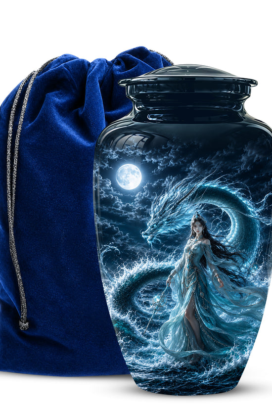 Celestial Dragon & Goddess Cremation Urn - Custom Handmade Adult Urns