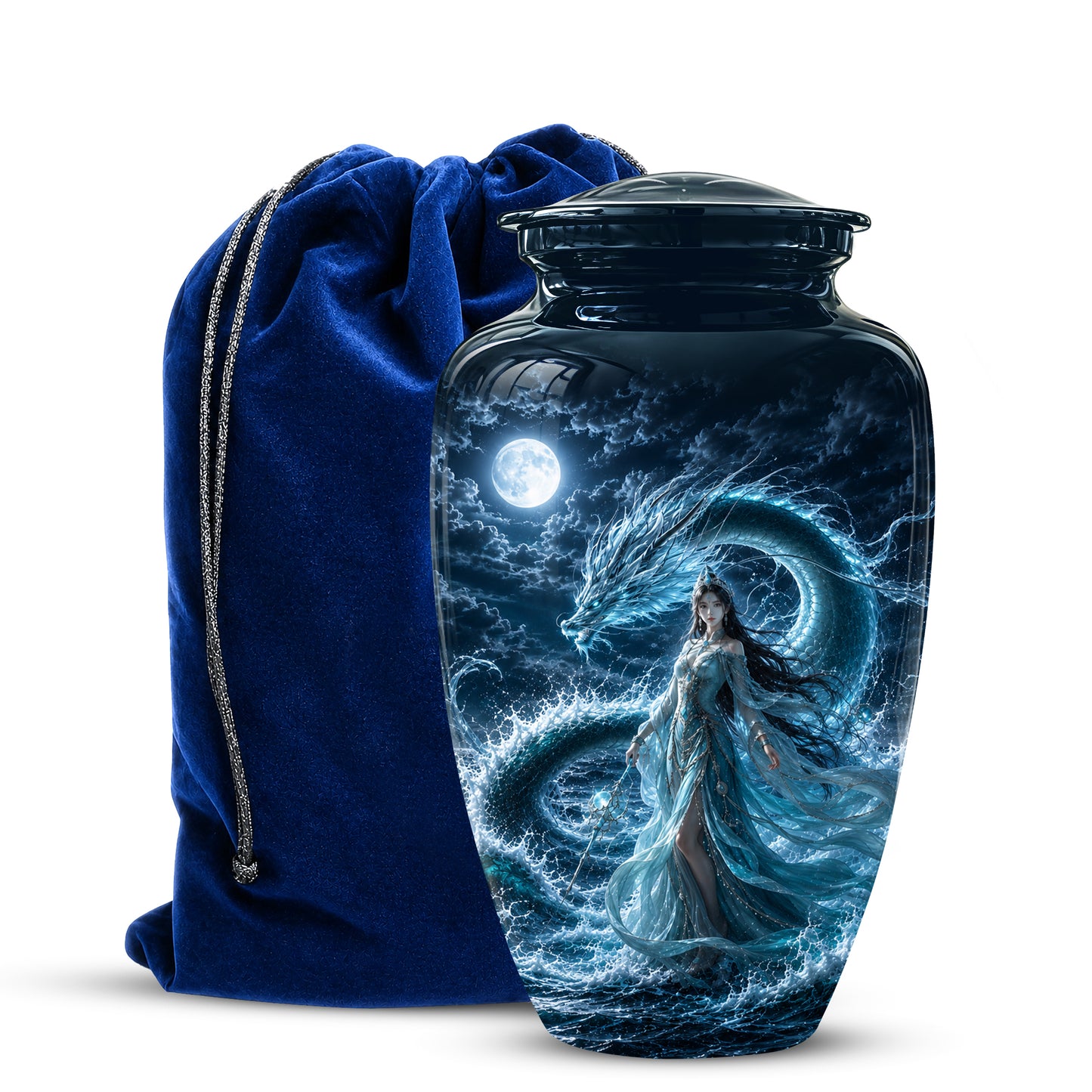 Celestial Dragon & Goddess Cremation Urn - Custom Handmade Adult Urns