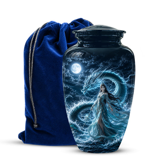 Celestial Dragon & Goddess Cremation Urn - Custom Handmade Adult Urns