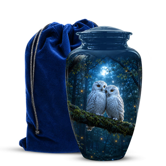 Starry Night Couple Owl Funeral Urn - Owl Funeral Urns For Loved Ones