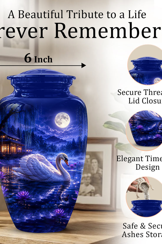 White Swan Memorial Urn - Personalized Funeral Urns On Sale For Ashes