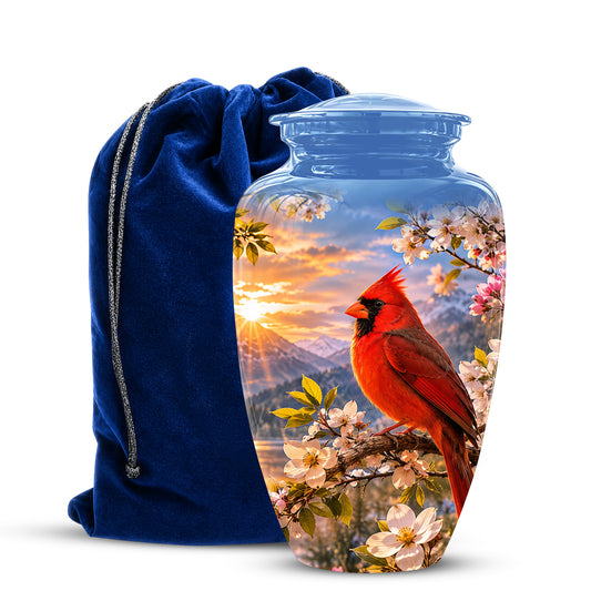 Red Cardinal Bird Cremation Urns - Beautiful Memorial Urns For Ashes