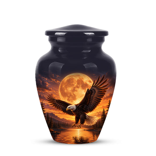 Personalized Flying Eagle Cremation Urn - Celestial Moon Memorial Urns