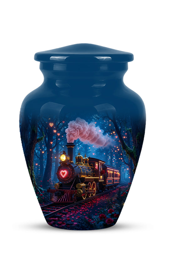 Vintage Train Cremation Urn - Steam Engine Memorial Urns For Ashes