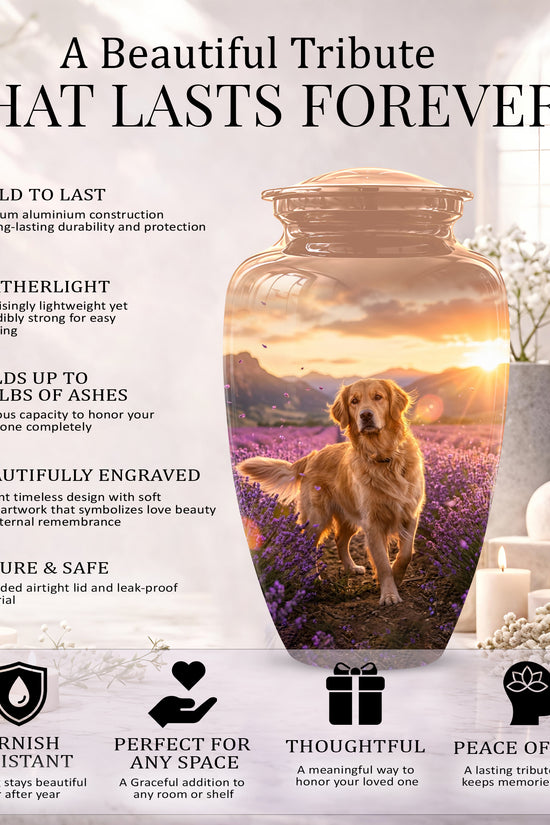 Golden Retriever Memorial Urn - Eternal Resting Urn For Pet Dog Ashes