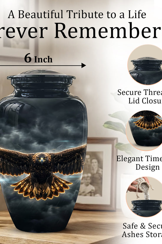 Flying Eagle Memorial Urn - Handcrafted Custom Urns For Human Ashes