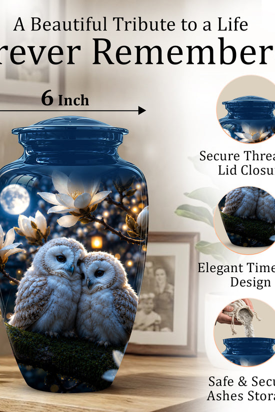 Owl Couple Cremation Urn - Beautiful Memorial Urns For Lover's Ashes