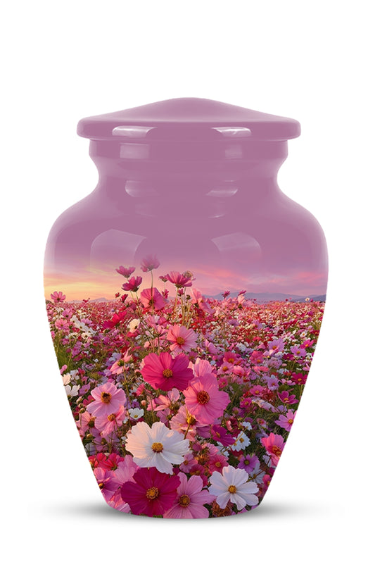 Flower Field Cremation Urn - Decorative Premium Funeral Urns On Sale