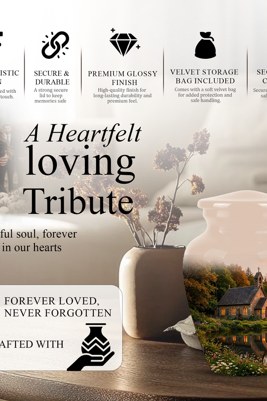 Christian Church Cross Burial Urn - Spiritual Burial Urns For Human Ashes