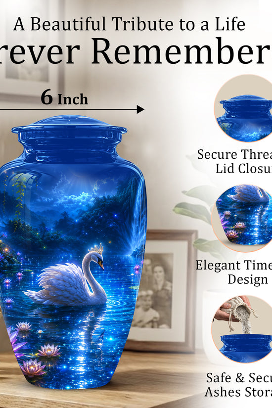 White Swan Memorial Urn - Custom Cremation Urns For Men & Women Ashes