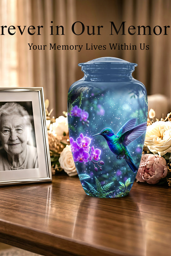Celestial Hummingbird Cremation Urn - Beautiful Memorial Urns For Ashes