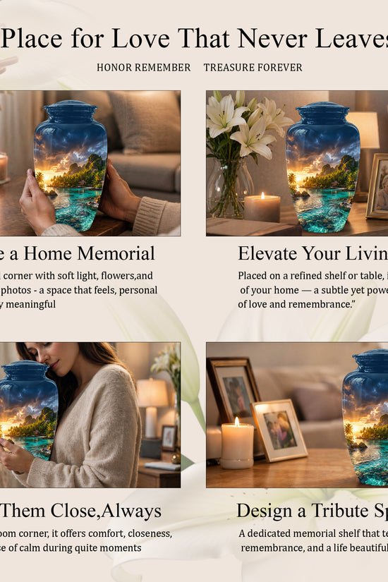 Beach Urns For Ashes - Sunset Scenic Memorial Urns For Nature Lovers