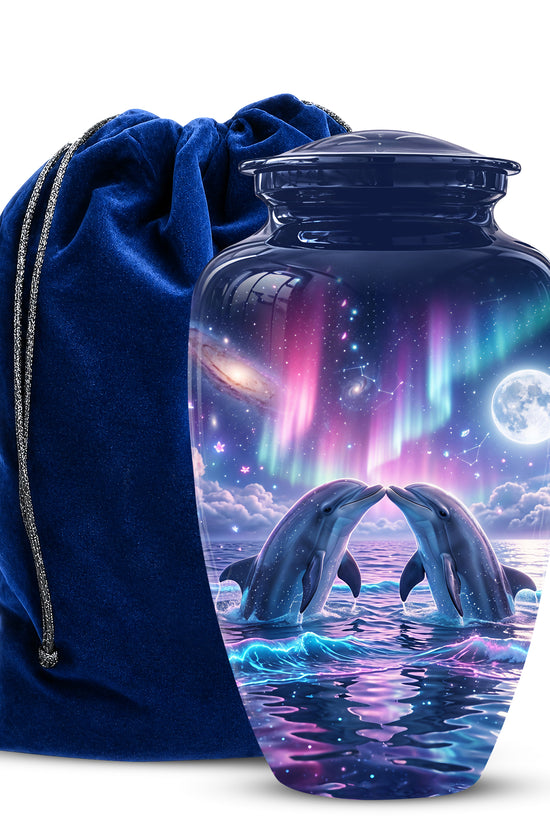 Twin Dolphin Memorial Urn - Beautiful Cremation Urns For Women Ashes