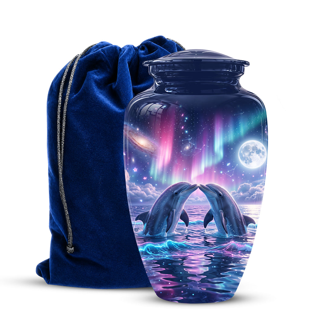 Twin Dolphin Memorial Urn - Beautiful Cremation Urns For Women Ashes