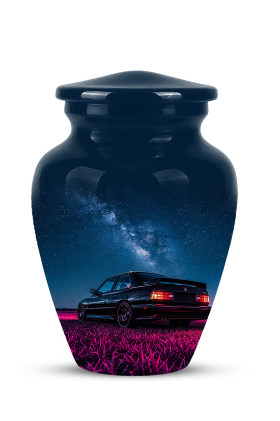 Neon Sports Car Memorial Urn - Custom Galaxy Night Urns For Car Lovers