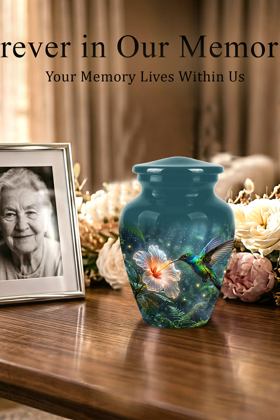 Hummingbird Cremation Urn for Ashes - Elegant Floral Memorial Urn