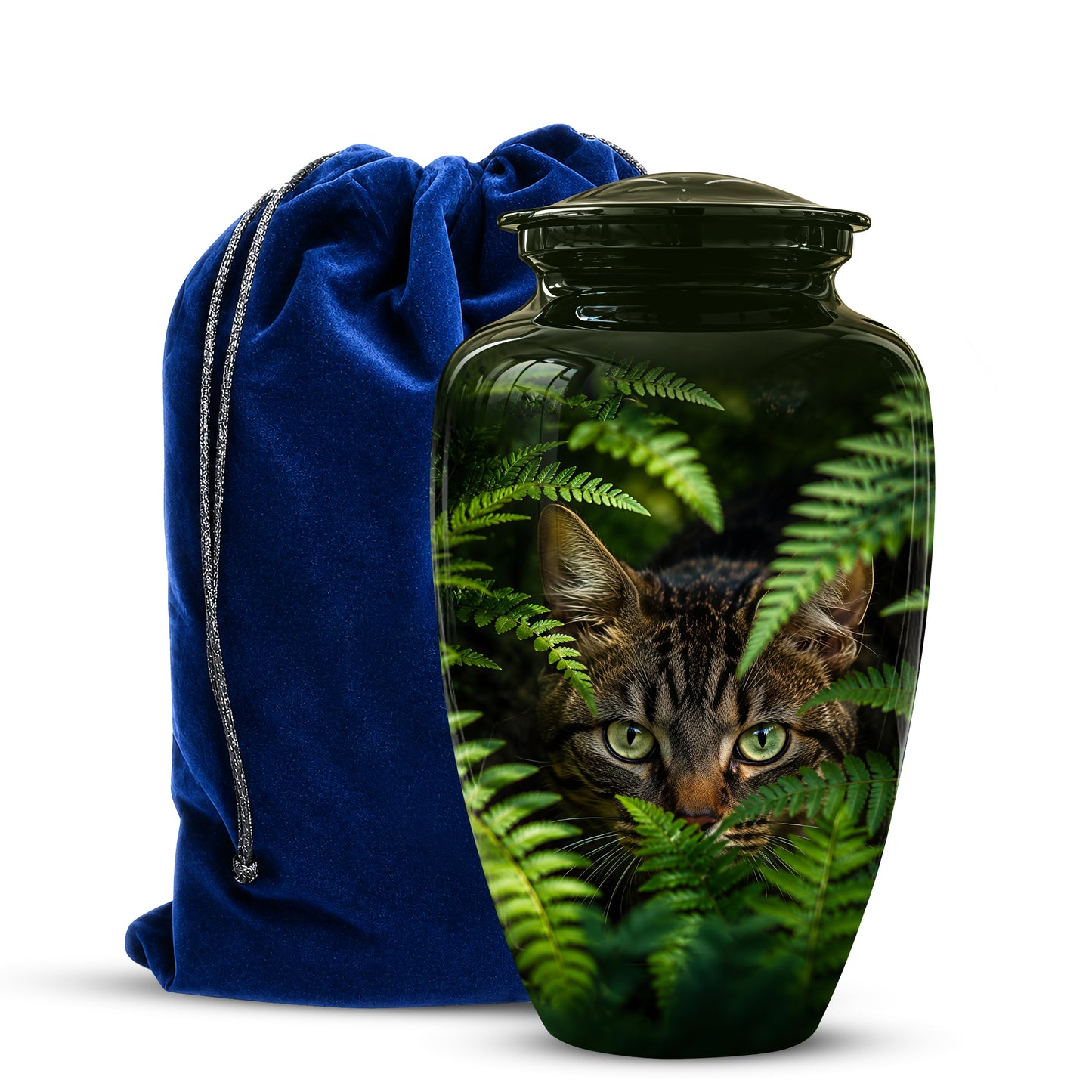Cat Cremation Urns For Ashes - Personalized Black Pet Burial Urns