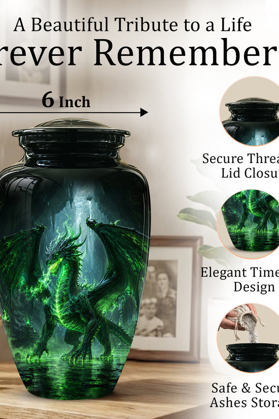 Dragon Themed Urn - Mythical Artistic Memorial Urns For Human Ashes