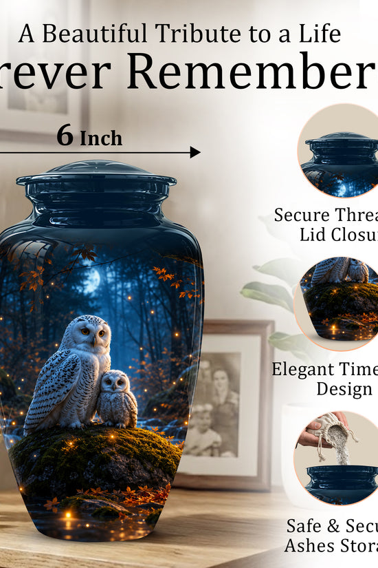 Owl With Owlet Themed Urn - Custom Cremation Urns For Human Ashes