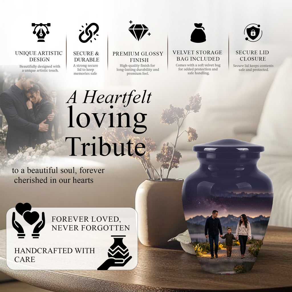 Father, Son & Mother Memorial Urn - Beautiful Tribute Urns For Loved Ones