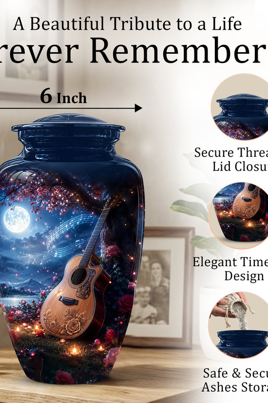 Artistic Guitar Memorial Urn - Beautifully Handcrafted Urns For Humans