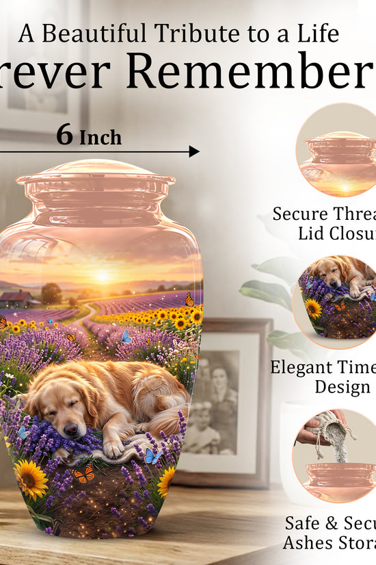 Golden Retriever Gog Memorial Urn - Personalized Pet Urns For Ashes
