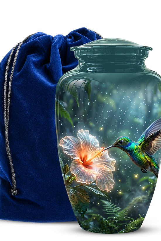 Hummingbird Cremation Urn for Ashes - Elegant Floral Memorial Urn
