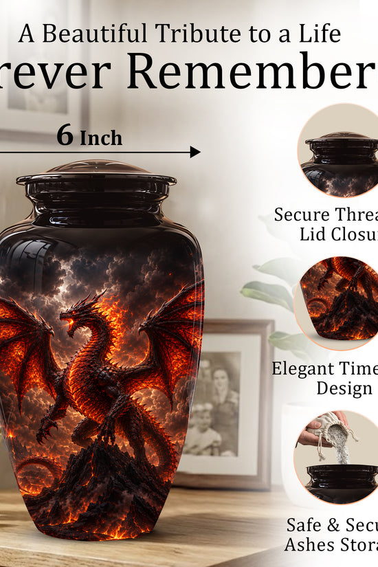 Dragon Fire Cremation Urn - Mythical Dragon Urn For Men & Women Ashes