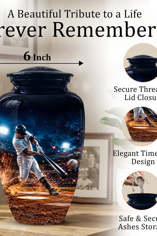 Elegant Baseball Funeral Urn - Decorative Burial Urns For Human Ashes