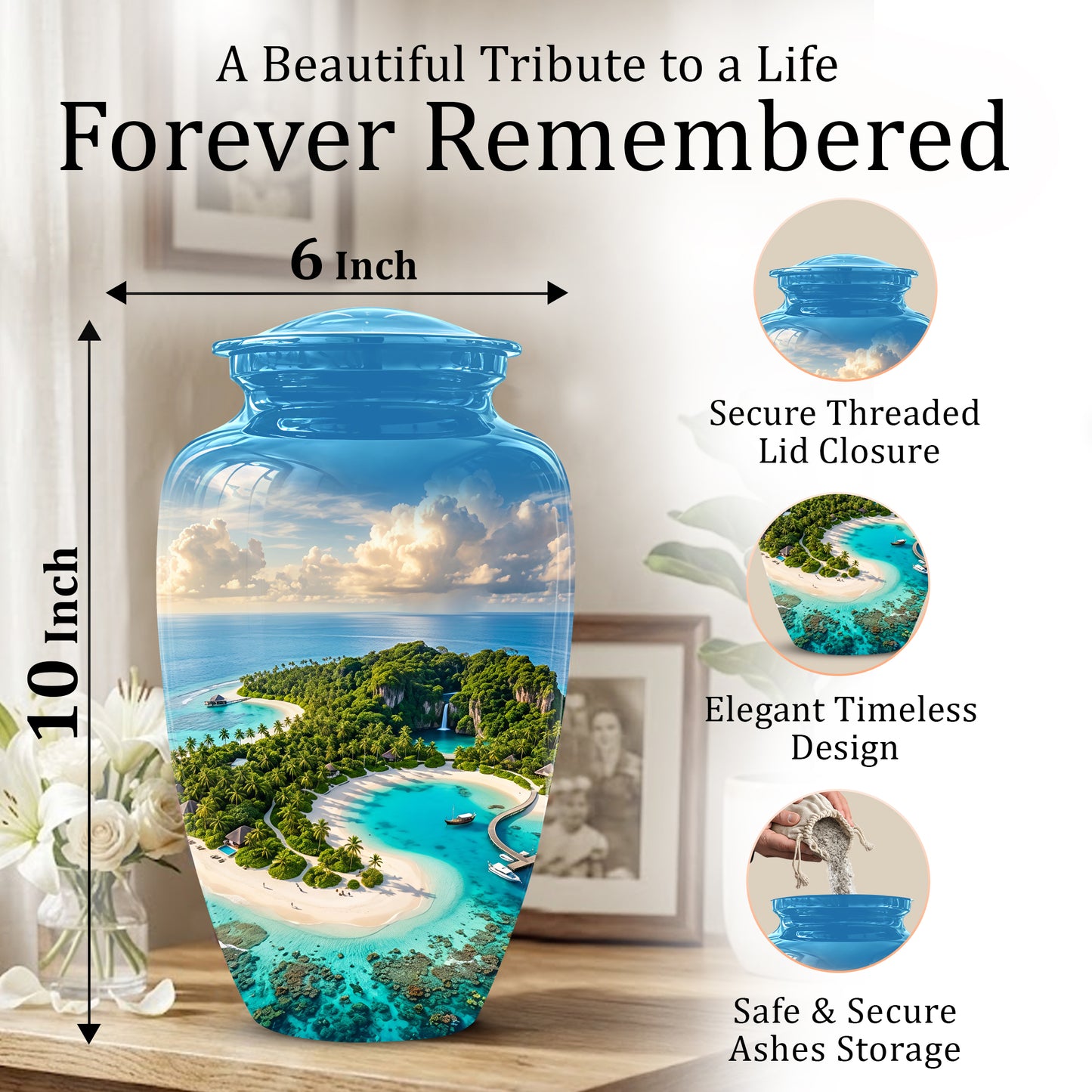 Beach Memorial Urns For Human Ashes - Custom Handmade Urns For Ashes