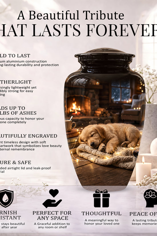 Dog Puppy Cremation Urn - Resting Eternal Memorial Urns For Pet Ashes