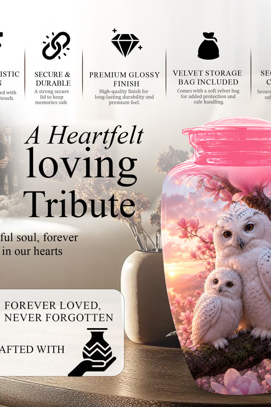 Owl Family Urn for Ashes – Elegant Cremation Memorial Urns For Humans