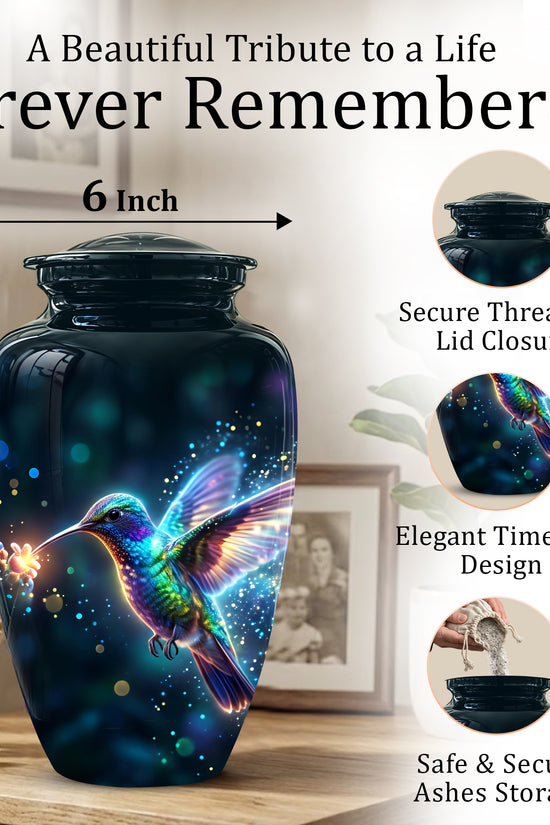Celestial Colorful Hummingbird Cremation Urn - Majestic Funeral Urns