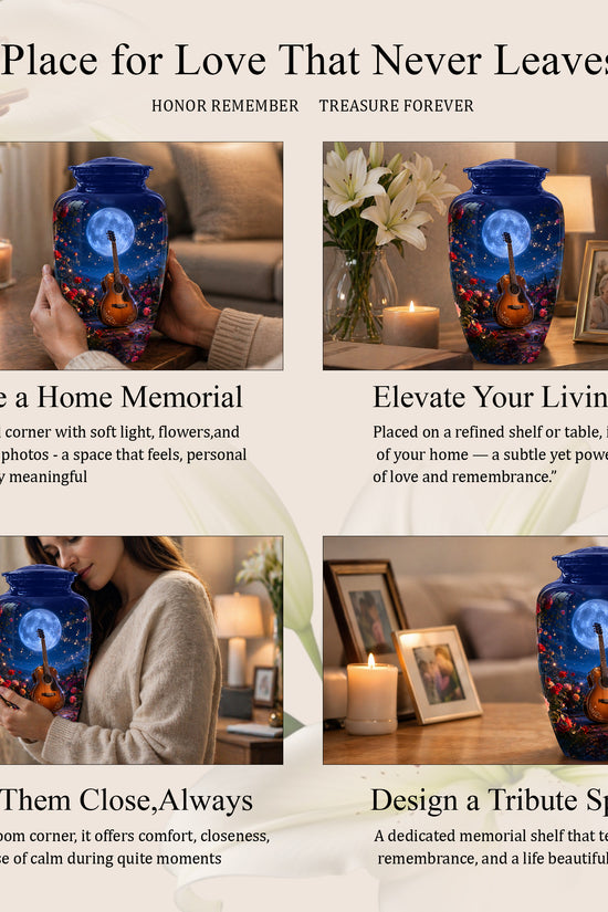 Guitar Memorial Urn - Personalized Cremation Urns For Men&Women Ashes