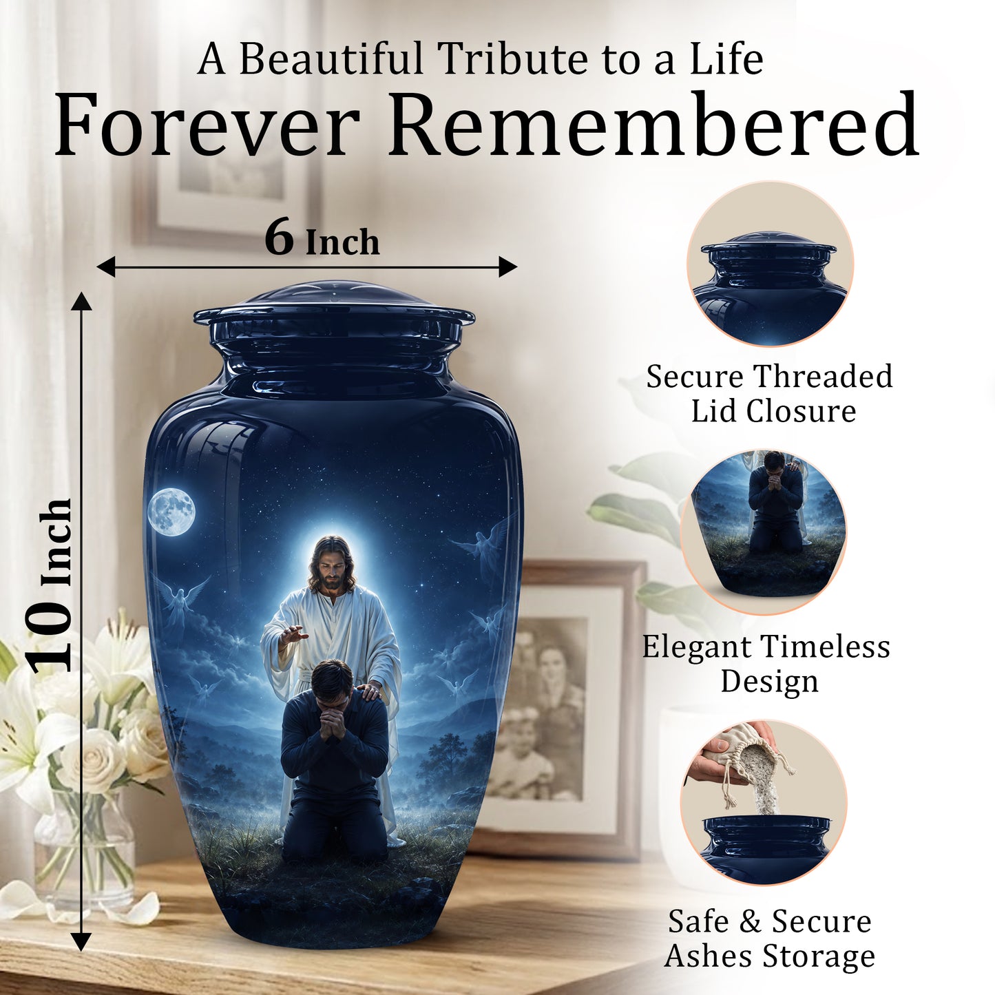 Jesus In Gethsemane Cremation Urn - Spiritual Urns To Tribute Ashes