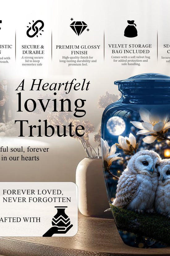 Owl Couple Cremation Urn - Beautiful Memorial Urns For Lover's Ashes